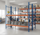 Additional Heavy Duty Steel Shelf - Blue & Orange for Shelving Units