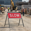 Professional Heavy Duty SLOW Road Sign - 1050x450mm Chapter 8 Compliant with Engineer Grade Retroreflective Face