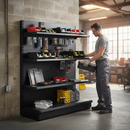 Premium Wall Shelving Bay 1.8m High with Base Shelf and 4 Adjustable Shelves - High-Quality Professional Grade for Industrial and Commercial Applic...