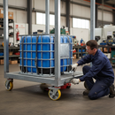 160mm Heavy Duty Braked Swivel Plate Castor with Polyurethane Tyre