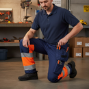 Premium Lightweight High Visibility Trousers with Stretch Panels, Holster Pockets, and Reinforced Knee Pockets for Comfort and Durability