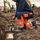 Premium High Visibility Winter Trousers with Water and Dirt Repellent Material, Pre-Bent Knees, and Spacious Pockets for Comfort and Accessibility