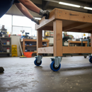 125mm Fixed Plate Castor with Blue Elastic Tyre and Nylon Centre