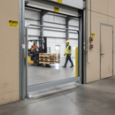 Premium Automatic Door Safety Barrier - Floor to Wall with Toughened Glass and Matt Silver Finish