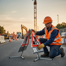 Premium Roll Up Road Sign Package 750mm - Space-Saving Design with No Sandbags Required