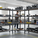 2x Additional Heavy Duty Shelves for Corner Shelving Units - Grey