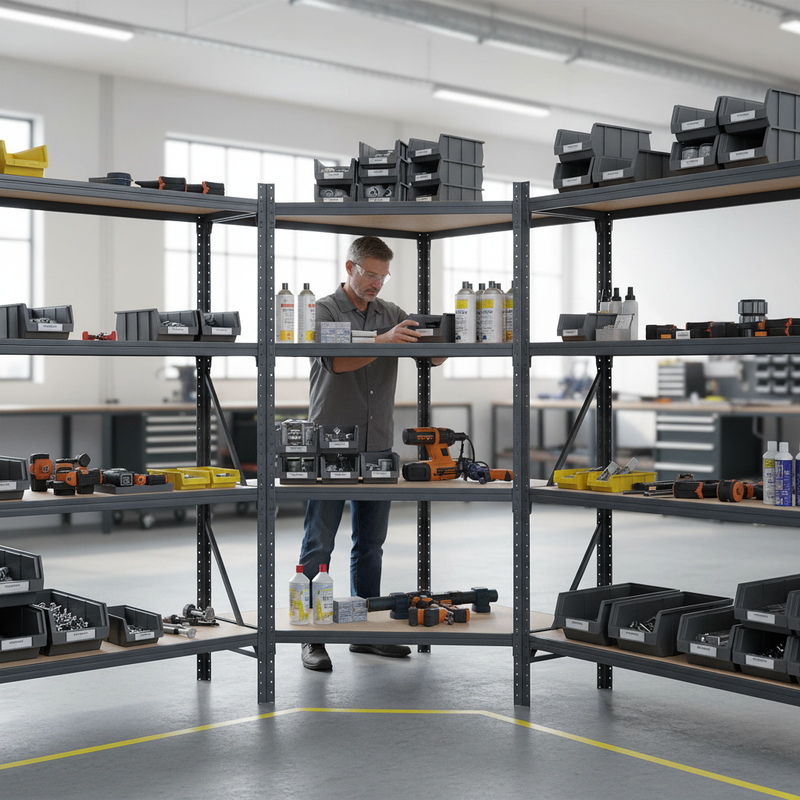 2x Additional Heavy Duty Shelves for Corner Shelving Units - Grey