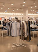Premium Four-Arm Clothing Rail - 1460mm Tall with 1325mm Span for Efficient Garment Display and Organization