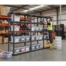3x Heavy Duty Shelving Unit - 2130mm High - Grey with 12x 60L Storage Boxes