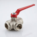 1/2in BSP Female 3-Way T Port Ball Valve, 32 Bar (view 2)