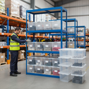 Premium Heavy Duty Shelving Unit - 1600mm High with 12x 60L Plastic Storage Boxes