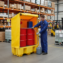 Premium 2 Drum Spill Pallet with Framed Cover for Containment