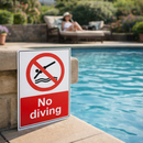 No Diving Safety Sign – 1mm Rigid Plastic – Indoor/Outdoor Use
