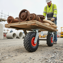 260mm Heavy Duty Swivel Fabricated Plate Castor with PunctureProof Wheel