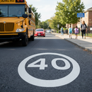 Professional 40mph Speed Limit Roundels - Durable Thermoplastic for Easy Installation and Non-Slip Safety