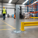 Premium 760mm Tall Z Section Bolt Down Barrier Post - Heavy Duty Galvanised Steel for Vehicle Protection in Car Parks and Warehouses
