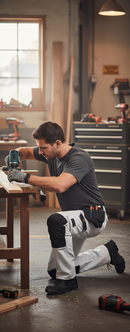 Premium Full Stretch Work Trousers with Holster Pockets and Cordura Reinforcements for Enhanced Mobility and Tool Storage