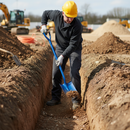 Professional Heavy Duty GPO Trenching Shovel with Tapered Design for Efficient Soil Cutting and Utility Infrastructure Installation