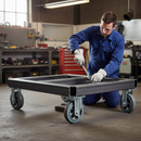 160mm Extra Heavy Duty Fixed Plate Castor with Grey Elastic Rubber Tyre