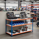 Premium Workbench - 915mm High - 340kg Capacity - Melamine - Blue/Orange