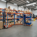 5x Heavy Duty Industrial Shelving - 2440mm High - 400kg Capacity - Melamine - Blue & Orange