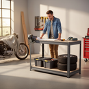 Premium Heavy Duty Workbench - 870mm High - 600kg Capacity - Grey