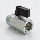 1/4in BSP Mini Ball Valve – Brass Plated, 10 Bar, 41mm (view 2)