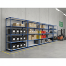 Heavy Duty Industrial Shelving - 1830mm High - 200kg Capacity - Melamine - Blue