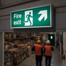 Fire Exit Sign – Arrow Up/Right with Running Man – Indoor Safety