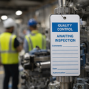 Quality Control Awaiting Inspection Tags (Pack of 10) – 80mm x 150mm – Matt PVC – Industrial Use