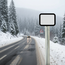 Premium Supplementary Plate for Road Sign - High Visibility Ice Warning with Adjustable Text Size