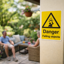 Danger Falling Objects Safety Sign – 1mm Rigid Plastic – Indoor/Outdoor