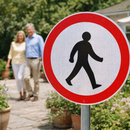 Pedestrians Prohibited Reflective Traffic Sign – 600mm Diameter – Aluminium Composite – Outdoor Use (Class R2)