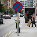 Professional Clearway Sign with Red Cross Marking for No Stopping Zones, Ideal for Road Safety and Traffic Management