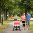 Professional Footpath Closed Sign 600x450mm with High Reflectivity for Temporary Maintenance and Street Works