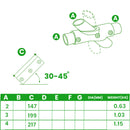 Adjustable Cross Clamp – 30°–45° Handrail Fitting, 33.7mm to 48.3mm