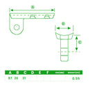 DDA Saddle Bracket – Male Lug Mount, 42.4mm Rail Fit