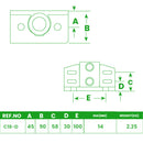 Railing Flange with Toeboard – Galvanised Base for 48.3mm Tube