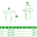 Ground Socket – Removable Upright Base for 33.7mm to 48.3mm Tube