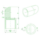 GRP Universal Joint Connector – Yellow, Variable Angle for 50mm Tube