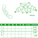 Double Swivel Clamp – Flexible Joint Fitting, 26.9mm to 48.3mm Tube