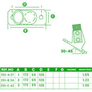 Slope Base Flange – Angle Base for 30°–45° Uprights, 33.7mm to 48.3mm Tube