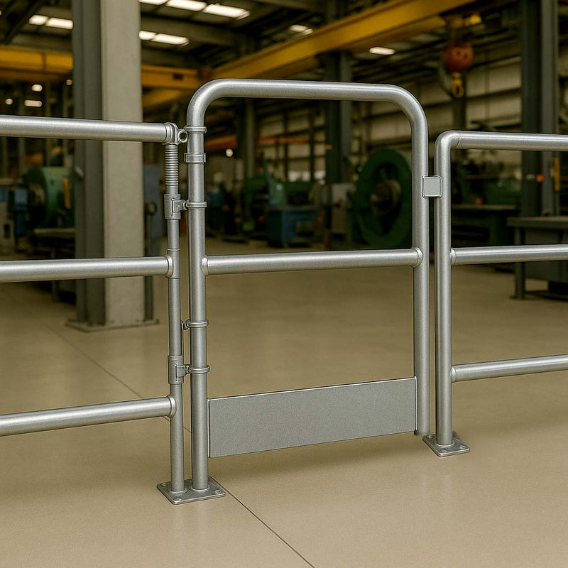 Full-Height Self-Closing Safety Gate – Industrial Access Control