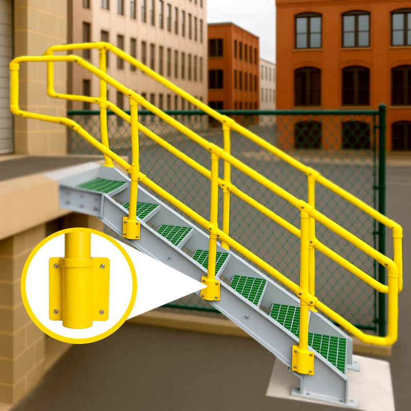 GRP Side Fit Base – Yellow Clamp for 50mm Handrail Tube