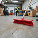 Hygiene Broom – 12 Inch Red – Soft Bristle – Commercial Cleaning