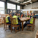 Dining Chairs – Weathered Oak – Solid Wood | 6 Pack | Commercial Use