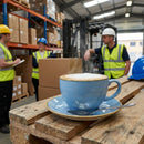 Cappuccino Cups – 227ml 8oz – Cornflower Blue – Super Vitrified Glaze – Commercial Hospitality