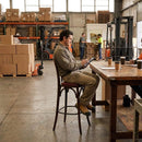 Bar Chair – Dark Walnut & Bison Bordeaux – Wooden | 30mm | 120kg | Commercial – Indoor