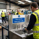 Hand Wash Only Sign – Self-Adhesive – Clear Food Safety Notice – Commercial & Kitchen Use