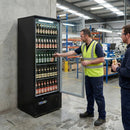 Upright Back Bar Cooler – Black & Steel – Hinged Door, Digital Temperature, Low Maintenance – Commercial Bar Use